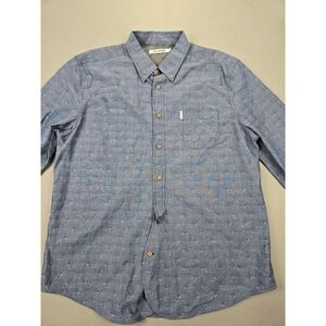 Ben Sherman‎ Mod Fit Blue Paisley Long Sleeve Cotton Shirt - 2XL